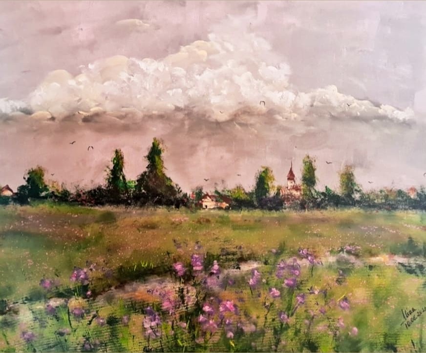ArteDiAlina.com painting: Big Cloud Above the Countryside